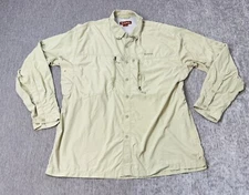 Simms Fishing Shirt Mens XXL Beige 3XDry Vented Fly Outdoors Hiking Button Nylon