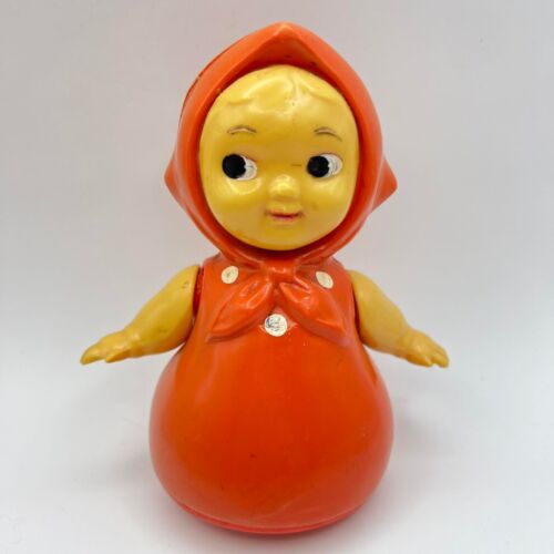 Vintage Small Celluloid Doll Plastic Made Kids Toys Ukraine Ussr 1960s Souvenir - Picture 1 of 8