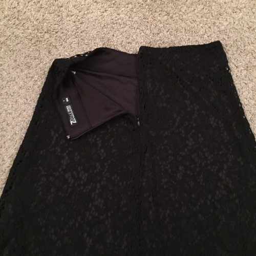 7th Avenue Skirt Size 2 Midi Lined Black Floral Lace A-Line - Picture 8 of 11