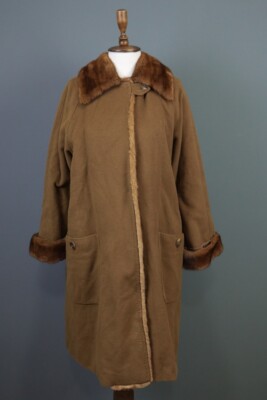 WEEKEND MAX MARA Brown Cashmere Single Breasted Fur Coat Size I42 / US8 / GB12