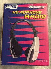 NEW Vintage Memorex AM/FM HeadPhone HeadSet Radio Model 224SM NOS BNIB