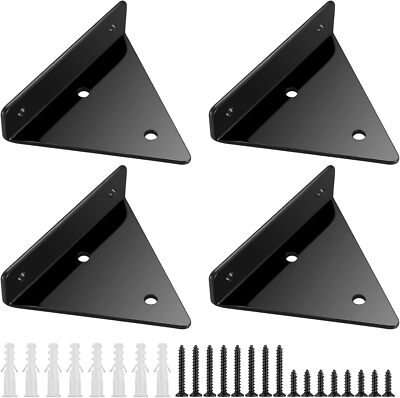4 Pcs Floating Shelf Brackets, Heavy Duty Hidden Floating Shelves Brackets, 4 X 