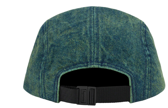 Supreme Denim Camp Cap SS23 Overdyed Green Hat Box Logo Ships Fast