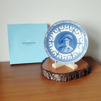 Vintage Wedgwood Teller - Life Of Queen Elizabeth The Queen Mother Commemorative