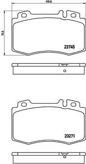 Front BREMBO P 50 053 Brake Pad Set, disc brake for MERCEDES-BENZ,MERCEDES-BENZ