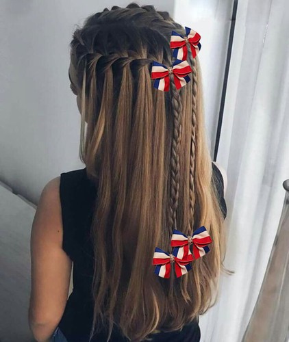USA Schleife Haarspange Barrette Haarnadel Metallband Spangen für Mädchen süßes Haar - Bild 4 von 5