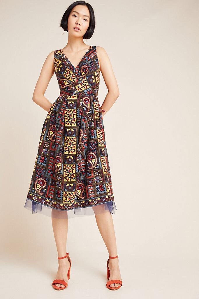 anthropologie embroidered midi dress Tanzine Embroidered Midi Dress