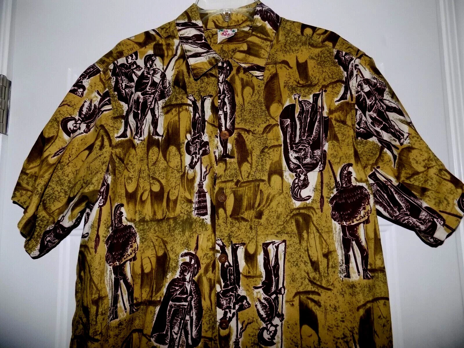 GO BAREFOOT HAWAIIAN WARRIOR Warriors Men's XL Hawaii Island USA MADE Shirt