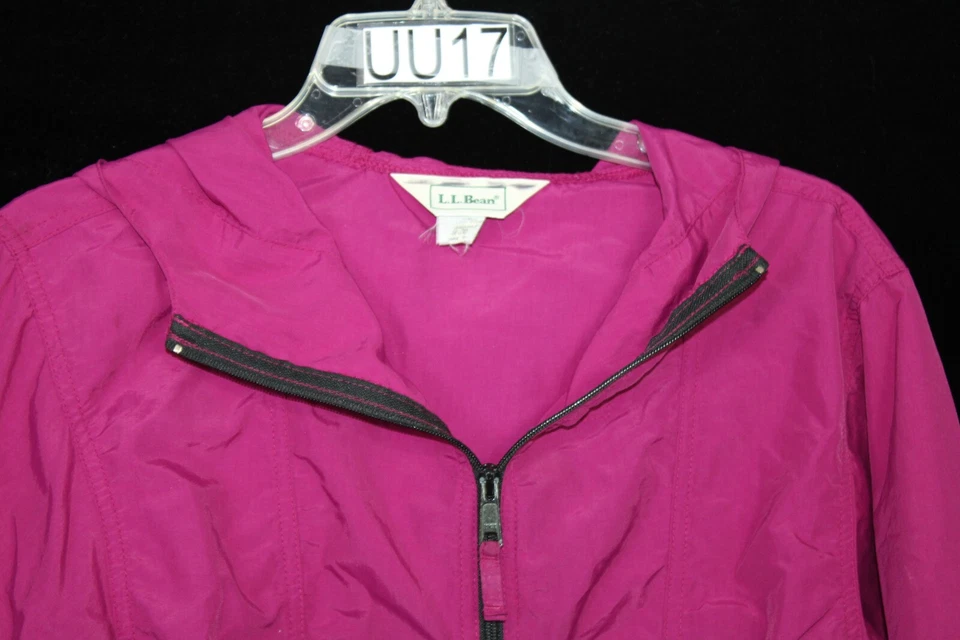 CHAQUETA DE LLUVIA MAGENTA JERSEY CON CAPUCHA NYLON VINTAGE L BEAN NIÑOS TALLA MEDIANA Foto 2 de 4