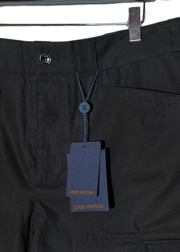 Louis Vuitton Black LVSE Cotton Linen Soft Cargo Bermuda Shorts - 52 IT - L - 36 - Picture 7 of 12