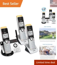 Long Range IS8121-3 3-Handset Cordless Phone with Voice Digital Answering System