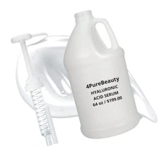 Half Gallon (64 oz) Hyaluronic Acid Serum with Pump, Hydrating HA BULK WHOLESALE
