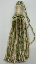 4" sage champagne gold key tassel lot of 6