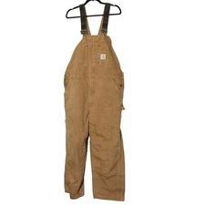 Carhartt Vintage Overalls Dungarees Duck Double Knee Workwear 42x30 Made in USA