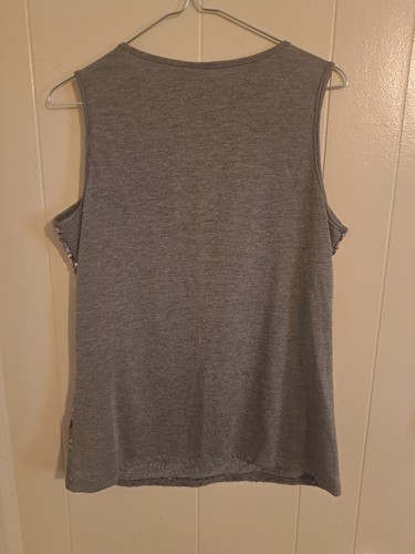 Vintage Jaclyn Smith Tank NWT Womens M Gray Sleeveless Lace Cami Sequined Goth - Picture 5 of 9