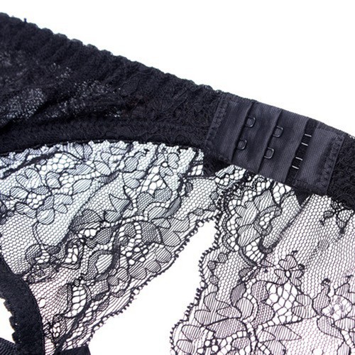 Sexy Women's Lace Floral Garter Belts 4 Straps Suspender Transparent Lingerie - Picture 12 of 20