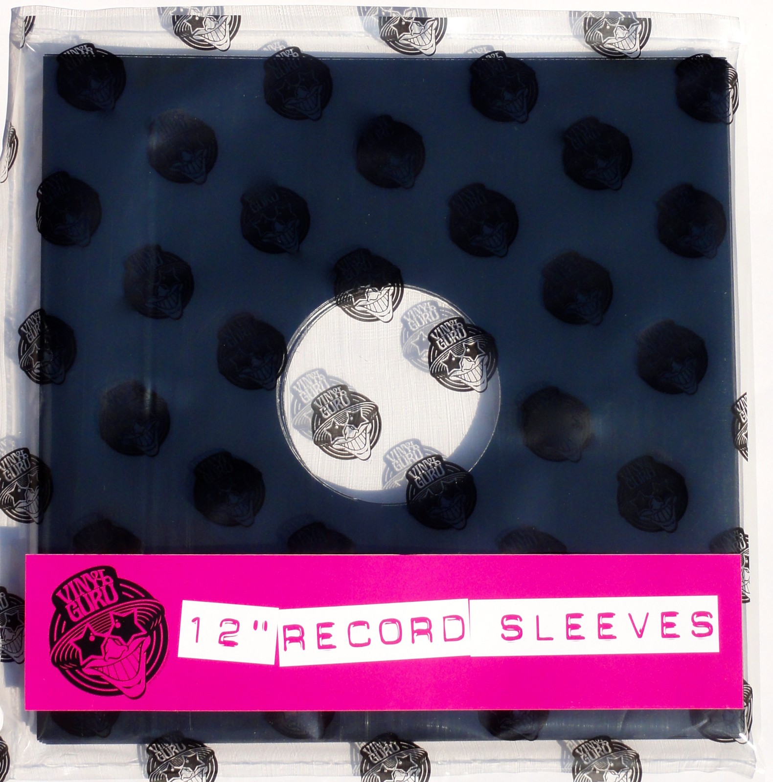 Pack of 10 x 12" inch Vinyl Record Single Black Glossy Card Sleeves