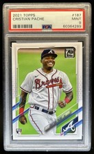 2021 Topps Cristian Pache RC Rookie #187a Braves PSA 9