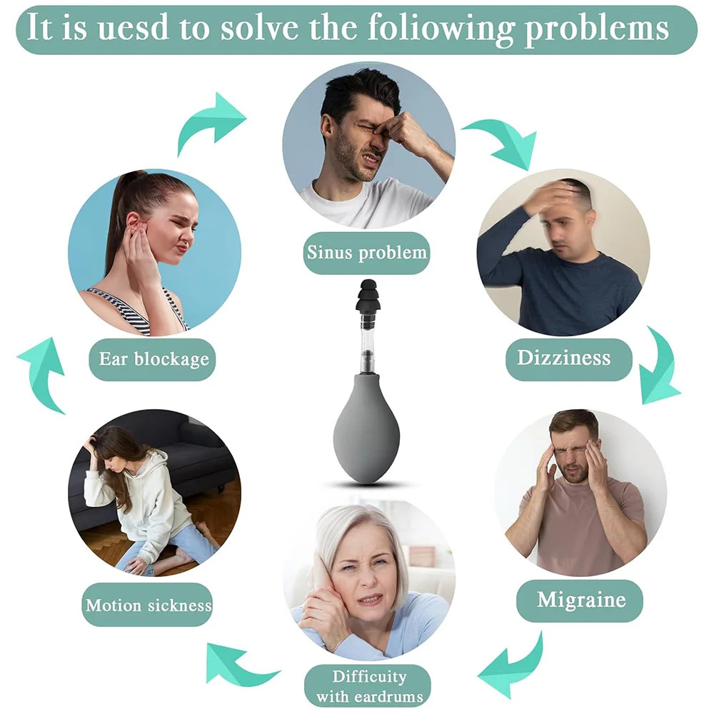 Ear Pressure Tool Portable Ear Pressure Relief Suction Device Wih 3 Sizes