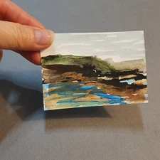 AMBER K - ACEO Original Abstract Landscape Water Painting A2010