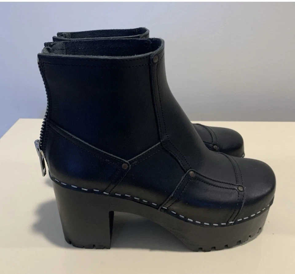 Botines suecos Hasbeens Mikaela de cuero negro talla 37 Foto 4 de 4