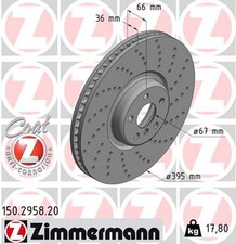 1x Bremsscheibe COAT Z ZIMMERMANN 150.2958.20 f�r G11 F90 G31 G12 G30 BMW G32 X5