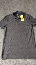 All In Motion Men's Polo Black Short Sleeve Striped Size Small