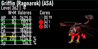 Ark Ascended ASA pve NEW GRIFFIN LEVEL 362 TOP STATS 1234M DAMAGE