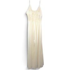 ivory vintage lace nightgown large satin maxi lord taylor by lily of france