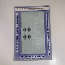 Microscale Decal 48-389 O Illinois Central Green Diamond Hood Locomotive 1950-65