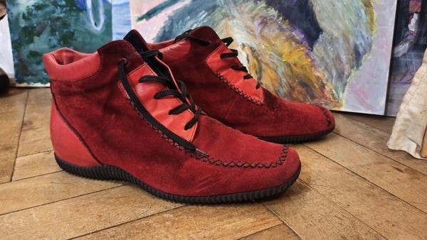 Women Gabor Boots Burgundy Suede 41