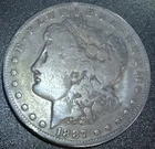 1887-O Morgan Silver Dollar -￼ Beautiful ￼ dark Toning ￼ Rare Coin