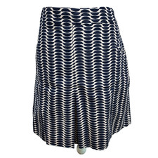 BODEN A Line Skirt US 10 UK 14 Pockets Lined Zipper Blue White Cotton