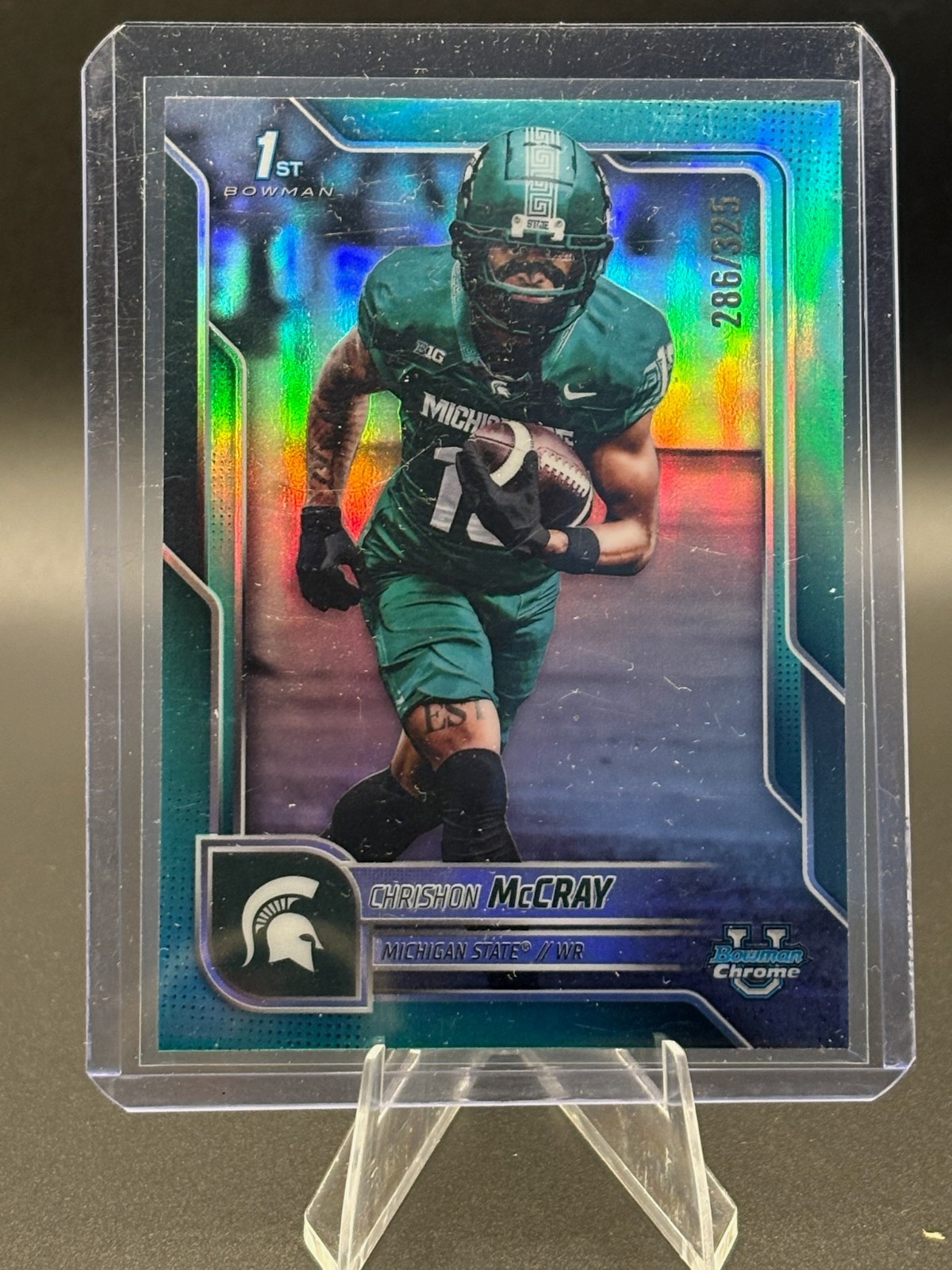 Chrishon McCray 2025 Bowman University Chrome #155 Aqua Refractor /325
