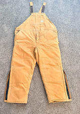 Carhartt R03 Bib Overalls 52x32 Brown Arctic Quilt Lined USA Workwear