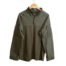 Condor Olive Green Tactical Lightweight Quarter Zip Pocket Sleeve Pullover Med
