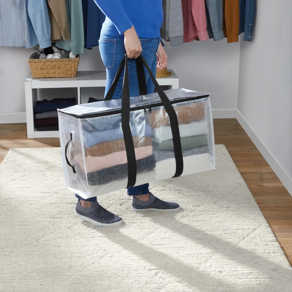 Bolsa de armazenamento e mudança Mainstays resistente, transparente, 20 galões - Imagem 2 de 2