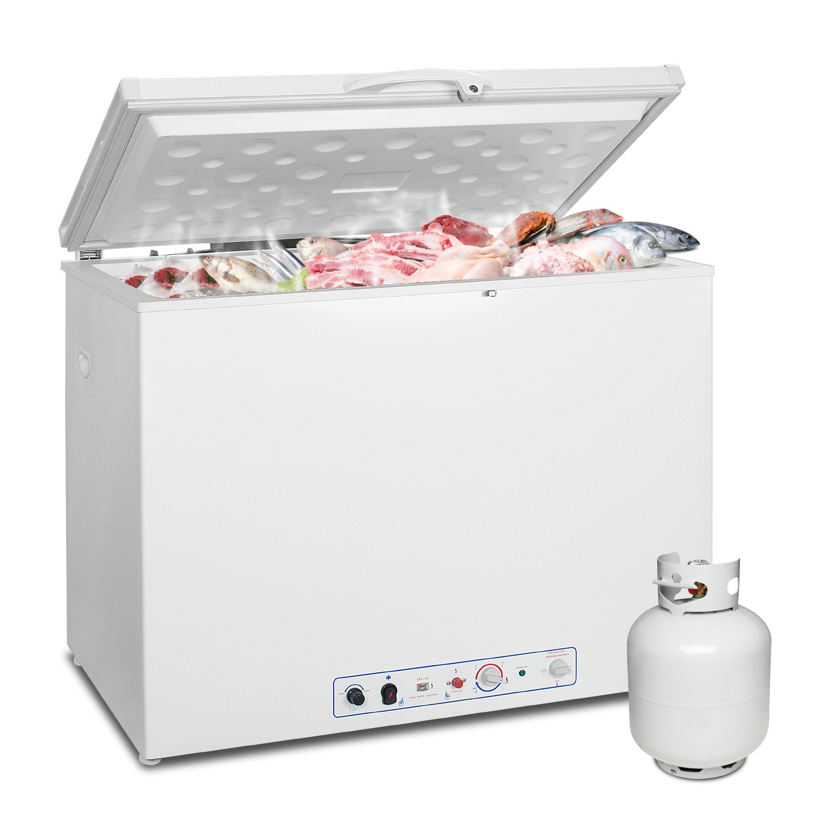 7.1 Cu Ft Deep Chest Freezer Food Storage 2 Way AC/LPG Propa