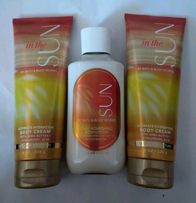 Bath & Body Works IN THE SUN 3 Pc Set Body Lotion and 2 Body Creams BRAND NEW