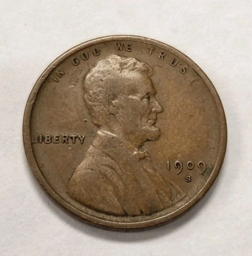 1909-S Lincoln Wheat Cent Penny 1c VF Nice Original Surfaces