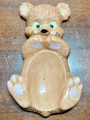 Vintage Ceramic Oven Stovetop Spoon Rest  Happy Bear 