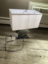 Modern Table Lamp with Mirrored Base and White Shade