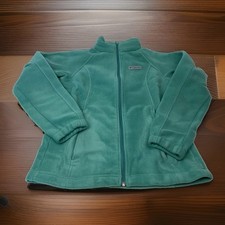 Columbia Womans S Small Full Zip Pocket Teal Mock Neck Sweatshirt