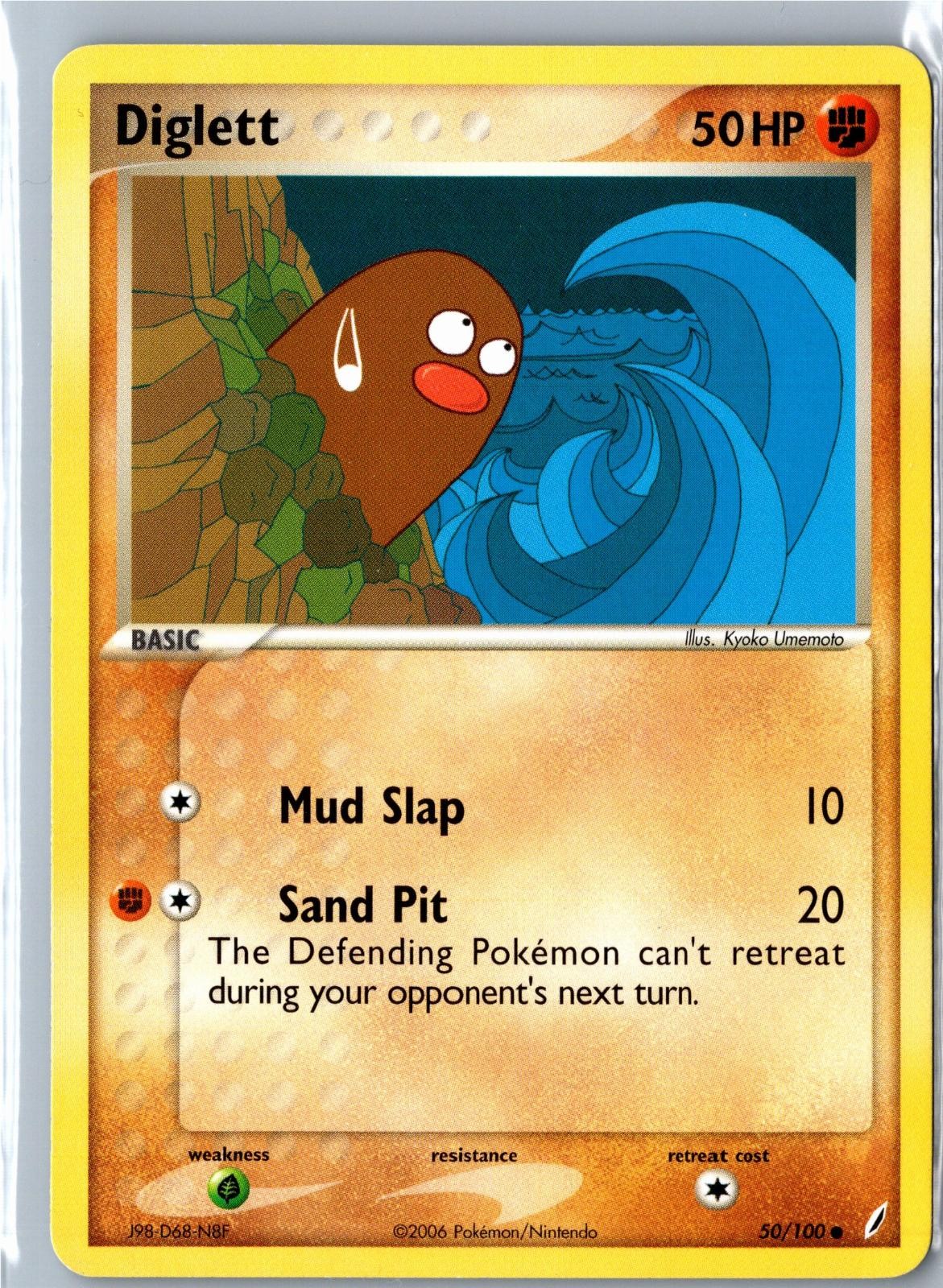 Pokemon Card - Diglett Crystal Guardians 50/100 2006 Common Moderately Played