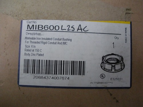 Buje de puesta a tierra 6" MIB600L25AC aislado maleable tendido en orejeta 250 mcm-8 - Imagen 5 de 6