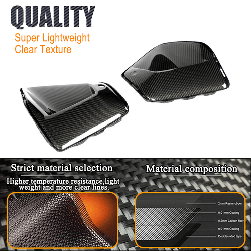 DRY CARBON entradas de aire delanteras ventilación ventilación aire ventilaciones para BMW Serie 5 G60 G68 2023-2025 - Imagen 6 de 9