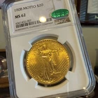 1908-P Saint-Gaudens Gold $20 w/ Motto NGC MS62 CAC Great Eye Appeal KEY!!