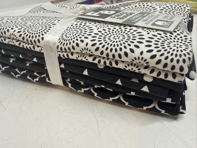 FB Fabric Black  & White Premium Modern Bundle 5 Designs 5 Pieces Cotton