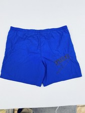 VINTAGE Speedo Spellout Mens Blue Nylon Swim Board Shorts Swim Trunks Sz L