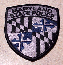 MARYLAND STATE POLICE ( SILVER/BLUE ) TACTICAL SHOULDER 3 3/4"  MD  PATCH